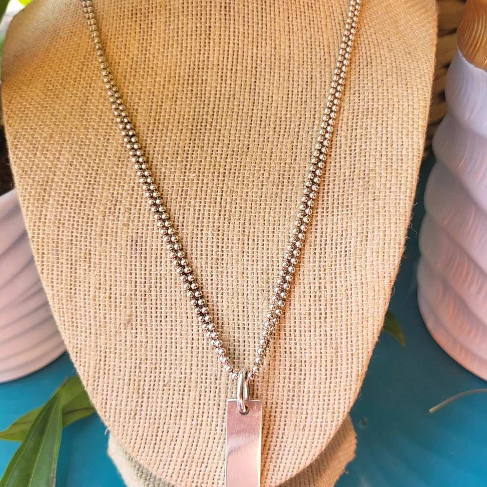 - RARE GUCCI STATEMENT BAR NECKLACE STERLING SILVER 925